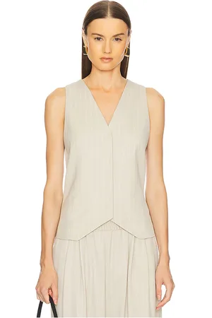 St Agni Pinstripe Wool Vest in