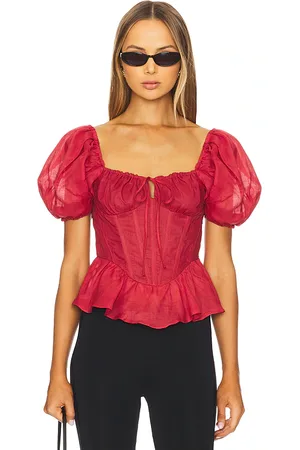 Bardot Esra Puff Sleeve Corset Top in