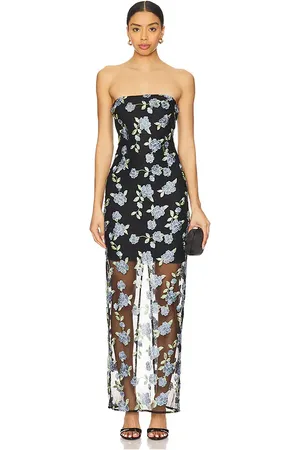 ROTATE Flower Mesh Tube Dress in
