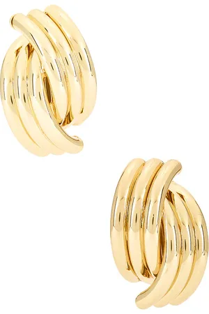 ANINE BING Crossover Ribbed Stud in