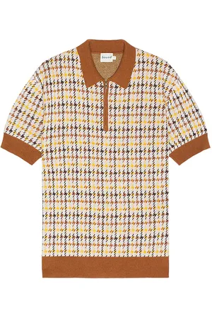 Bound Finn 1/4 Zip Dogtooth Knit Polo in