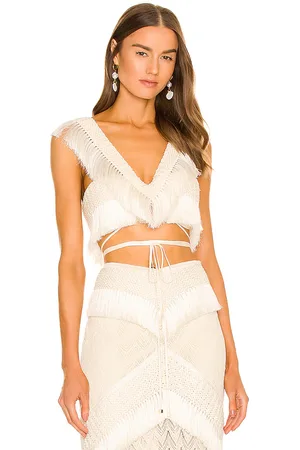 PATBO Fringe Trim Cropped Top in