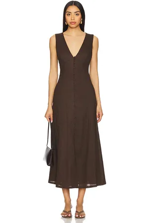 Bardot Cordelia Linen Midi Dress in
