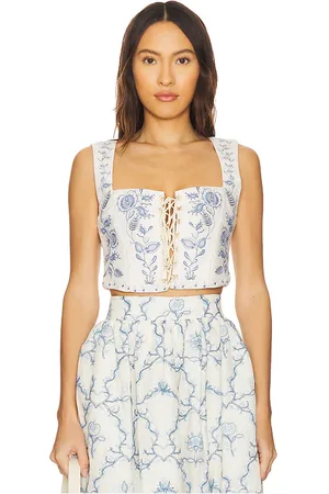 Agua by Agua Bendita Cornalina Floritura Corset Top in