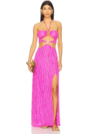Luli Fama Double Loop Bandeau Long Dress in