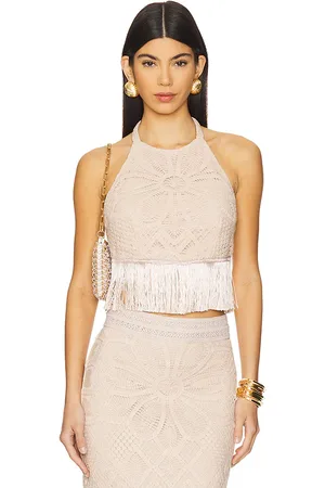 PATBO X Camila Coelho Flower Crochet Halterneck Top in