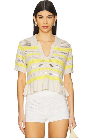 Cinq A Sept Elvire Knit Polo Pullover in