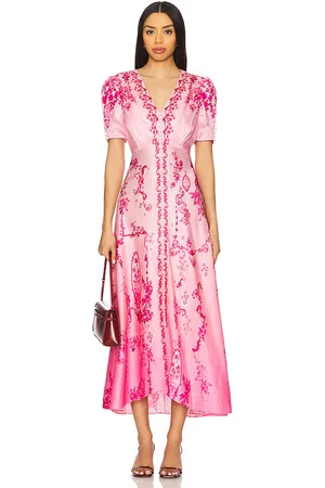 SALONI Lea Long Dress in Ombre Serramento in