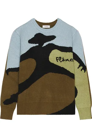 FLÂNEUR Knitted Swirl Sweater in