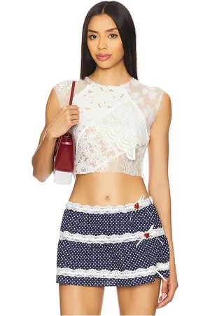 yuhan wang Lace Patched Top in
