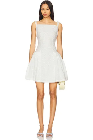 yuhan wang Floral Embroidered Hoop Cotton Dress in