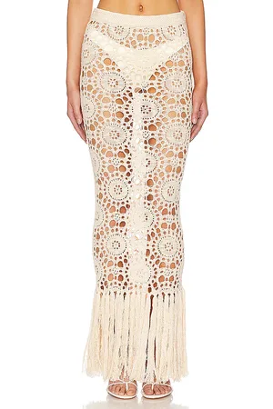 Tularosa Luanne Maxi Skirt in Light Beige in