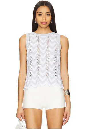 525 America Kayla Chevron Scalloped Tank in