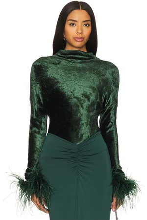 LAPOINTE Dolman Top With Feathers in