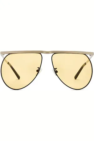 The Attico Mina Sunglasses in Silver Black & Peach