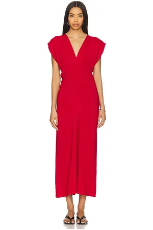 St Agni Plunge Drape Dress in