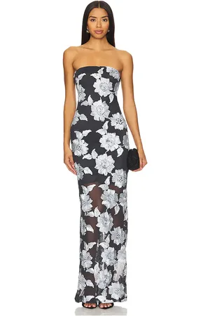 ROTATE Flower Mesh Tube Dress in