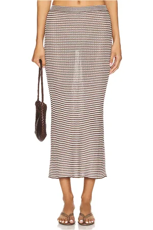Calle Del Mar Micro Stripe Rib Skirt in