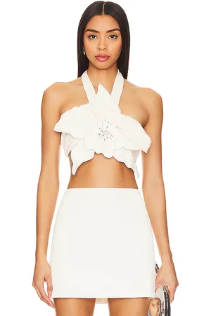 PATBO Flower Applique Halter Top in