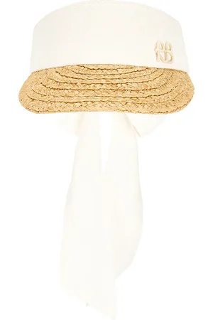 Ruslan Baginskiy Straw Braid & Linen Visor in