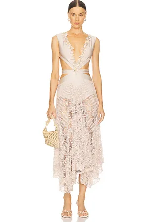 PATBO X Camila Coelho Seashell Lycra Plunge Beach Dress in