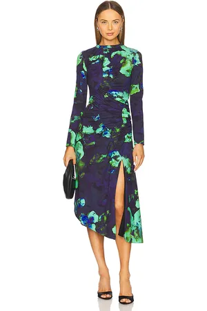 AMUR Milani Printed Midi Dress in