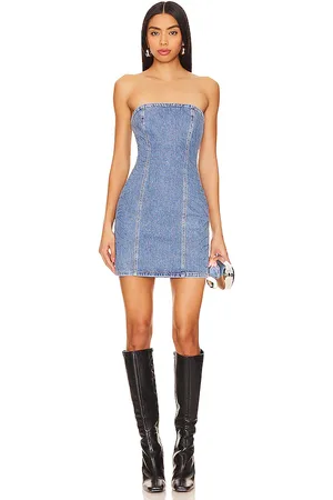 ROTATE Rhinestone Denim Dress in
