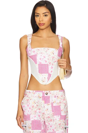 DANIELLE GUIZIO Mina Patchwork Corset in