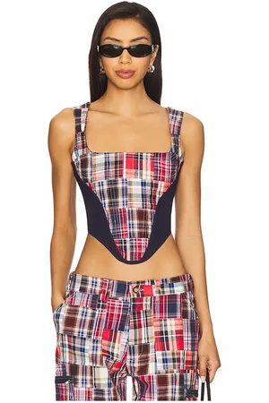 DANIELLE GUIZIO Mina Patchwork Corset in