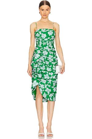 AMUR Olly Ruched Midi Dress in