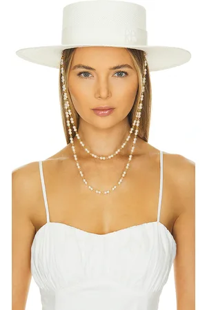 Ruslan Baginskiy Double Chain Strap Boater Hat in