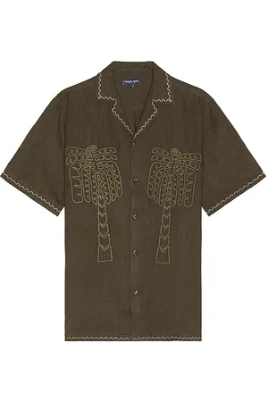 Frescobol Carioca Flavio Palmeira Embroidered Linen Shirt in