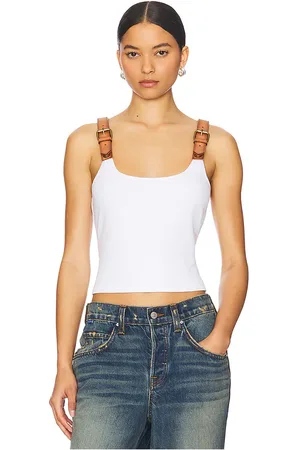 MONSE Leather Strap Tank Top in