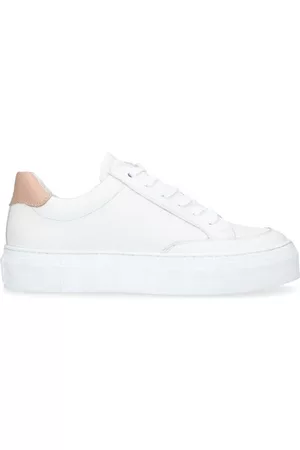 Sacha Witte leren platform sneakers