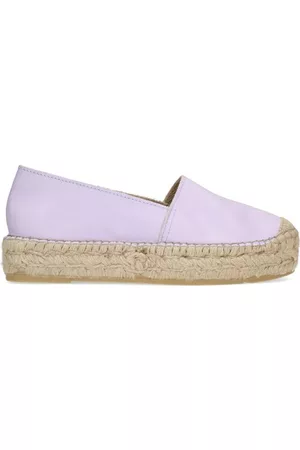 Sacha Dames Espadrilles - Lila leren platform espadrilles