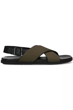 Sacha Heren Outdoor Sandalen - Leren sandalen met groene banden