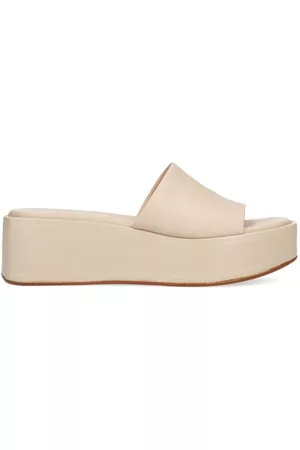 Sacha Dames Slippers - Off white plateau slippers