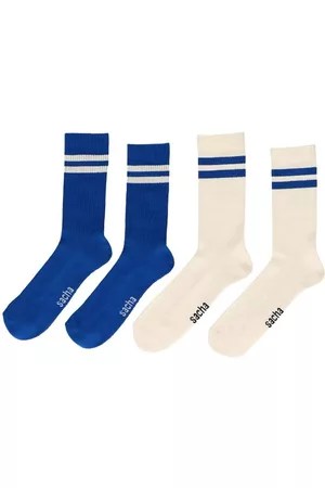 Sacha Heren Sokken - Blauwe en witte set sokken