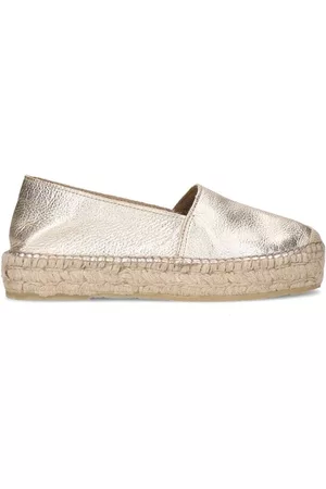 Sacha Dames Espadrilles - Metallic goudkleurige leren espadrilles