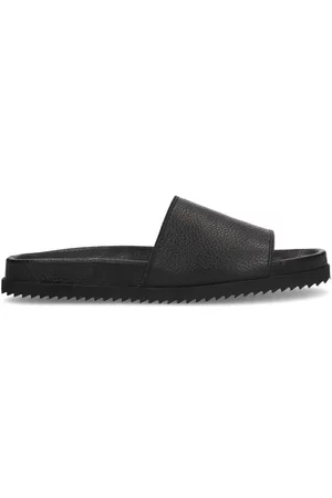 Sacha Heren Slippers - Zwarte leren slippers