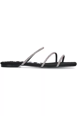 Sacha Dames Sandalen - Zwarte sandalen met strass bandjes