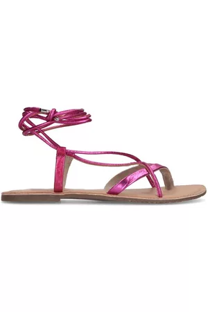 Sacha Dames Leren Sandalen - Metallic leren sandalen