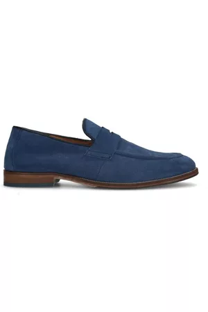 Sacha Heren Loafers - Blauwe suède penny loafers