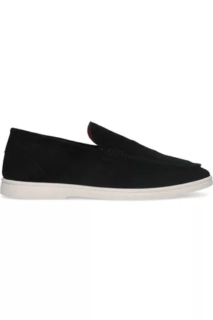 Sacha Heren Loafers - Zwarte suède loafers met witte zool