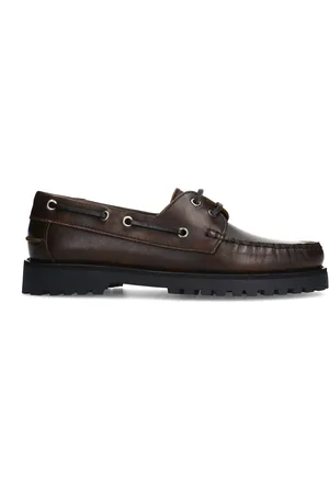 Sacha Bruine leren bootschoenen
