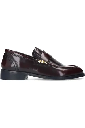 Sacha Bordeaux leren loafers met studs
