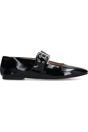 Sacha Zwarte lak buckle ballerina