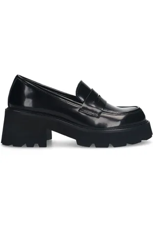 Sacha Zwarte leren chunky loafers