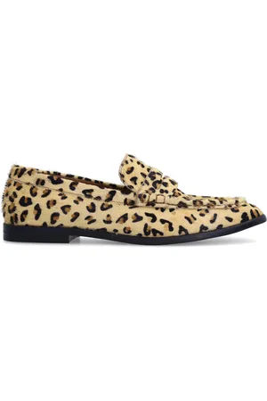 Sacha Leopard leren loafers