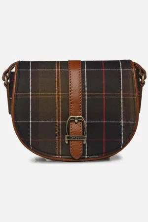 Barbour KARTINE TARTAN LEATHER SADLLE BAG by